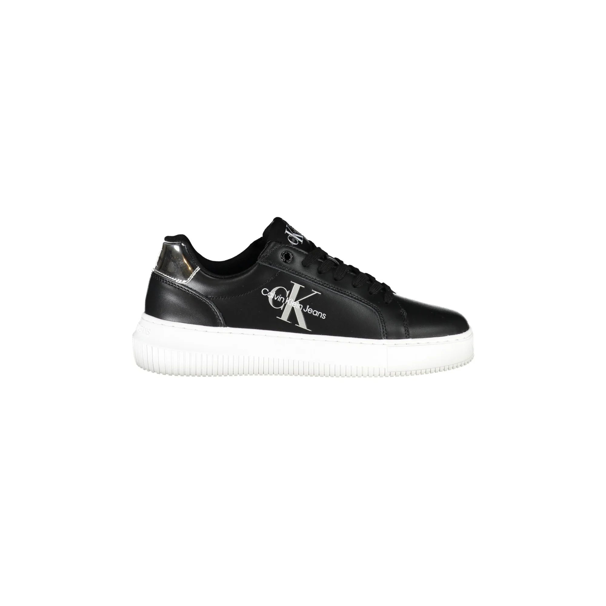 CALVIN KLEIN Scarpe Sneakers Donna Nere con Suola a Contrasto Nero - foto prodotto